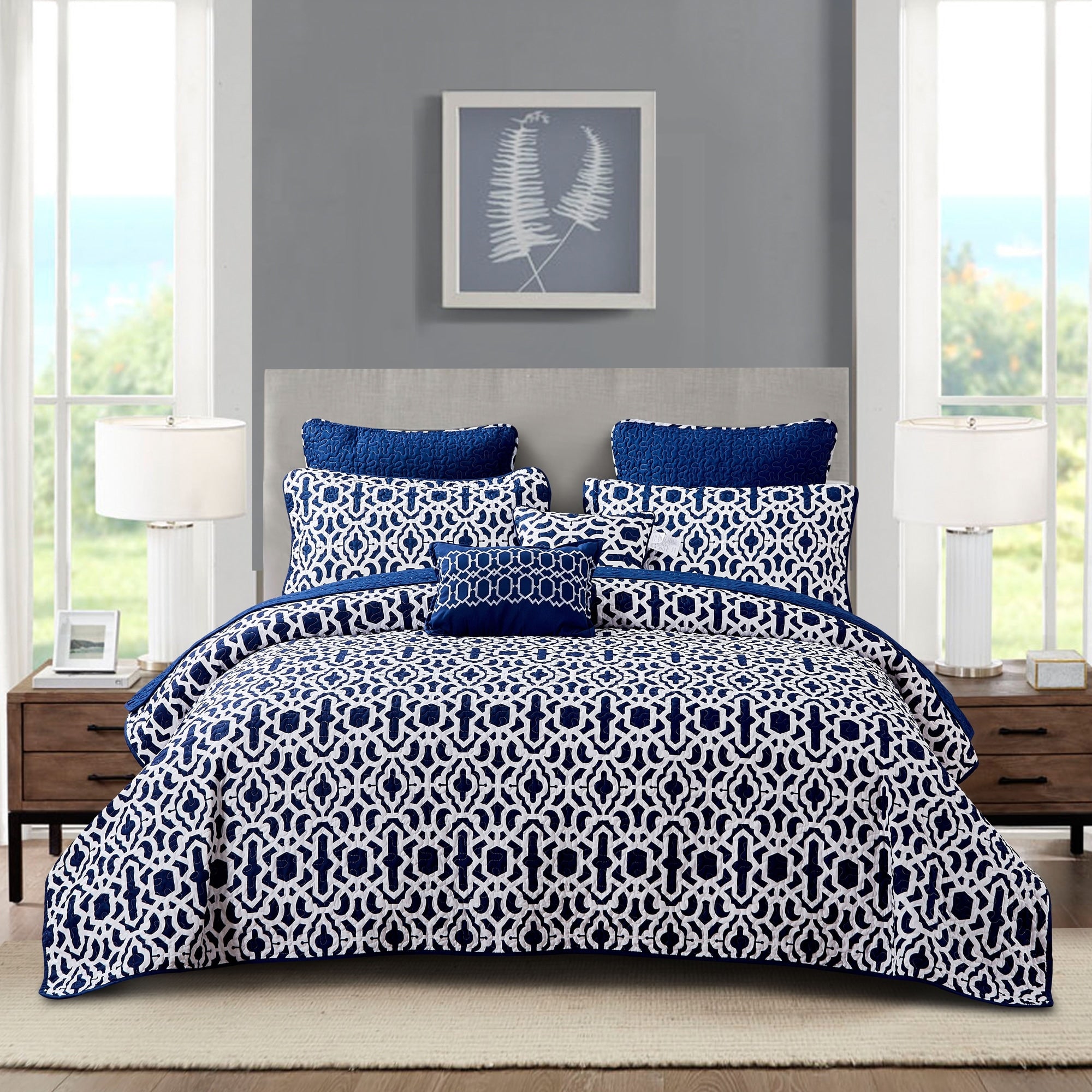 Serenta Montgomery Printed Microfiber 7 Piece Quilt Set