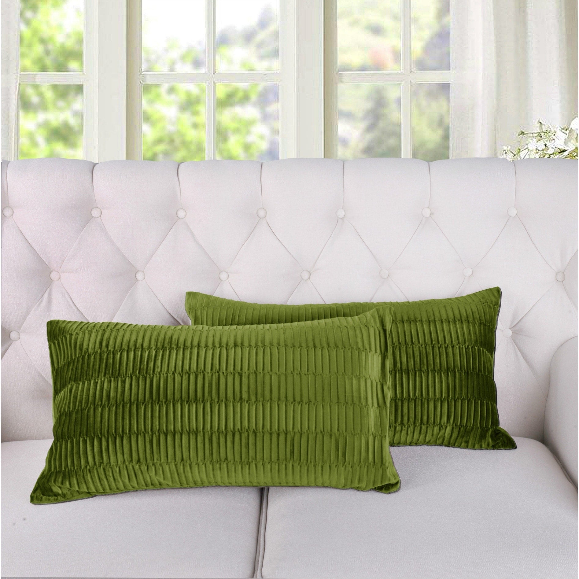 Serenta Pleated Velvet Decorative Throw Pillow Cover Set Of 2 Or 4