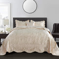 Serenta Quilted Satin 4 Piece Bedspread Set
