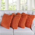 Serenta Shaggy Faux Fur Decorative Throw Pillow Cover Set Of 2 Or 4