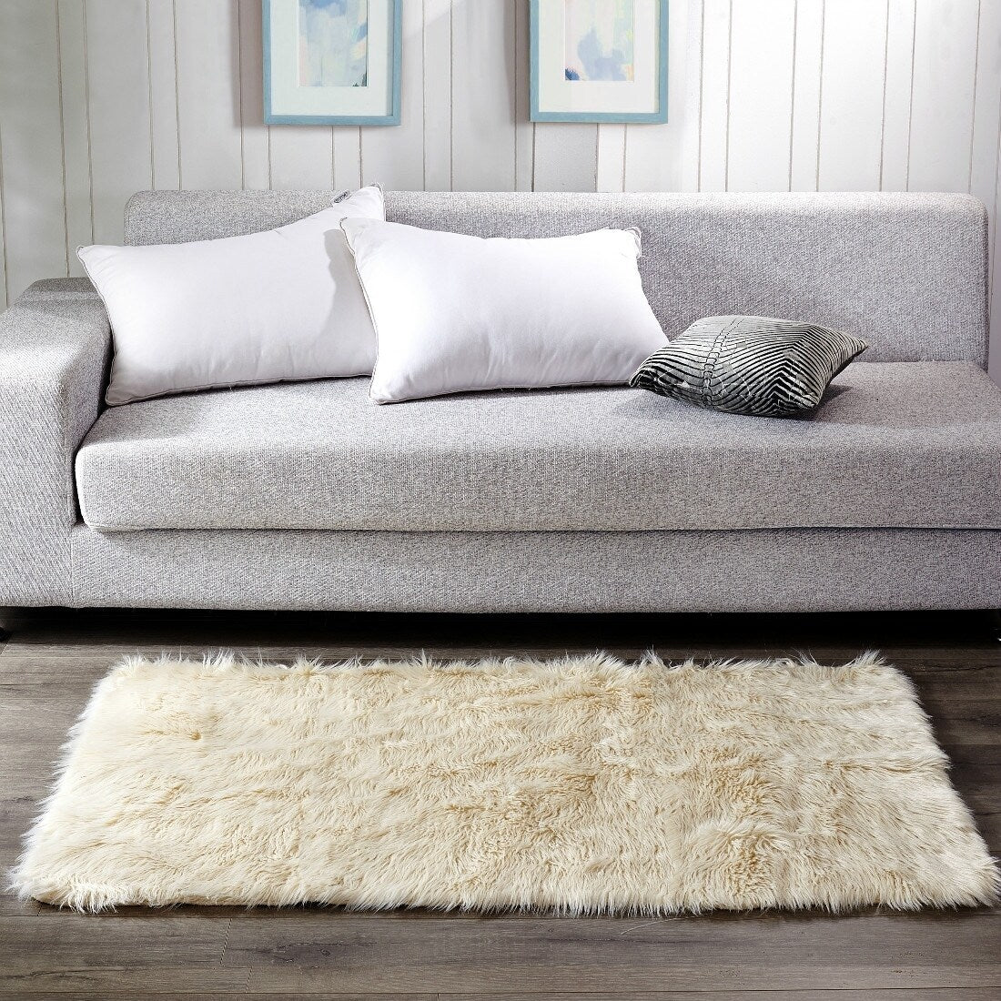 Serenta Shaggy Silky Smooth Faux Fur Area Rug Carpet Floor Mat 3 X 5