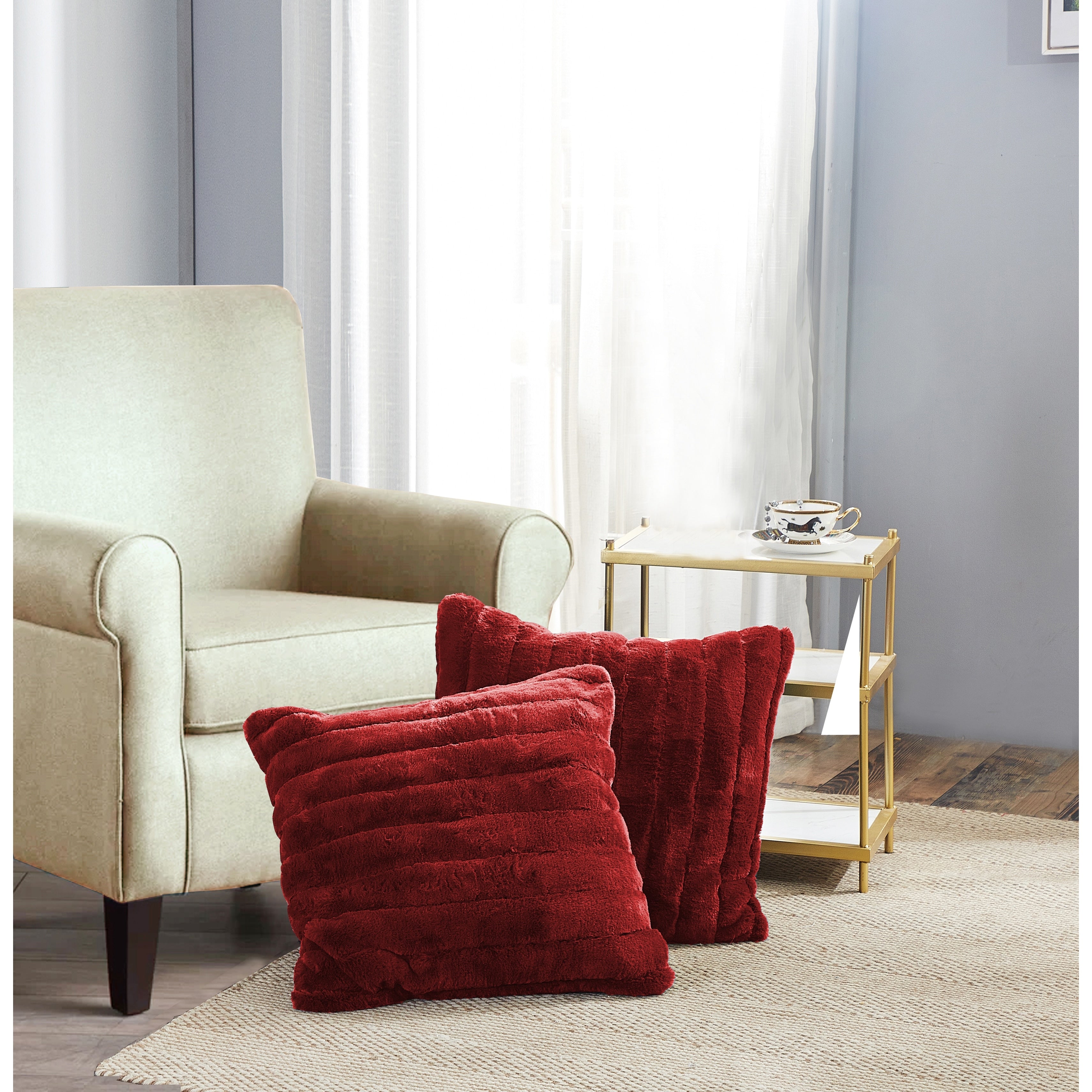 Serenta Supermink 4 Pc Solid Color Throw Pillow Shell Cushion Cover