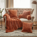 Serenta Tip Dye Light Fauxfur Throw Pillow Shell Bedrest 4Pcs Set