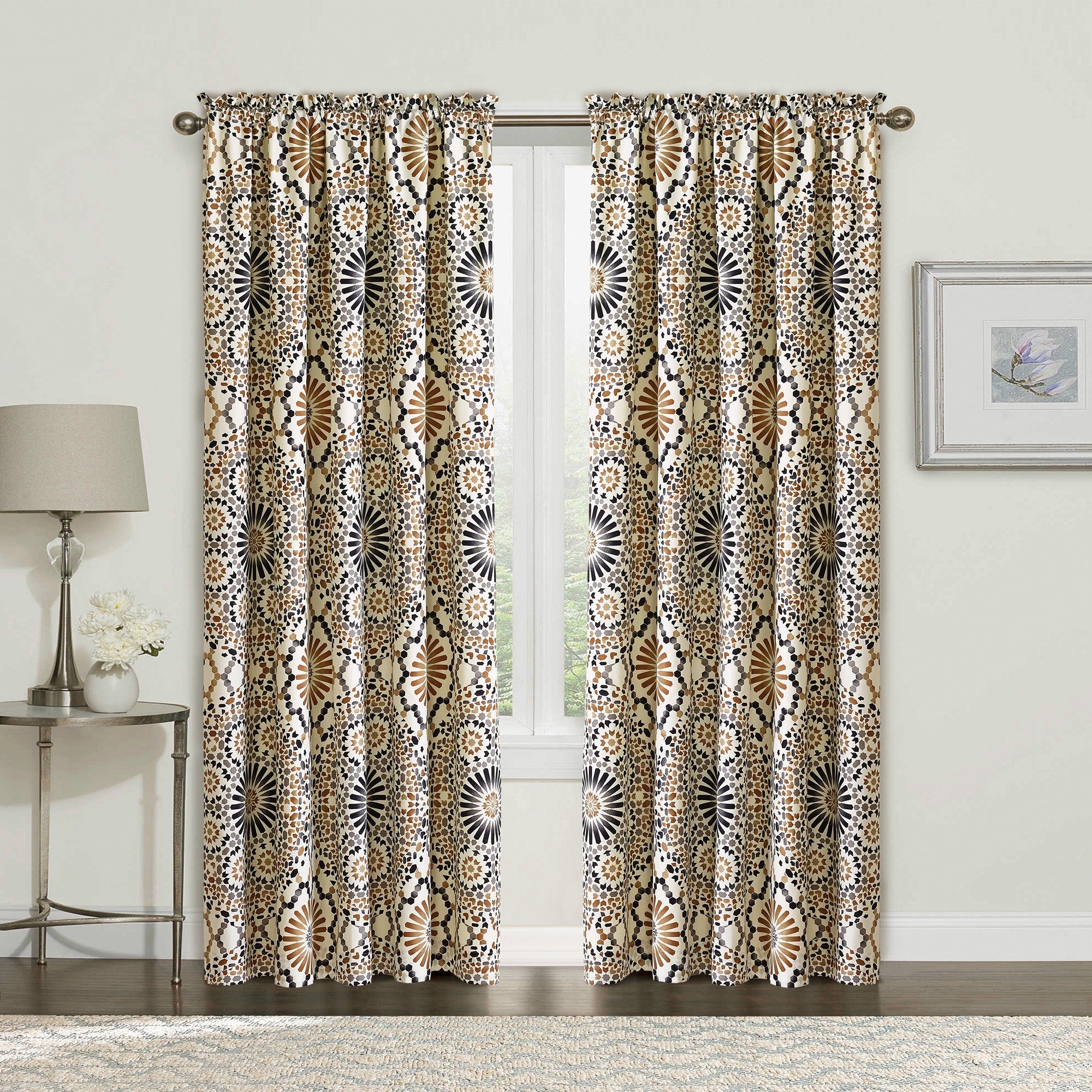 Serenta Tradewinds Printed 2 Piece Curtain Set 60 X 84