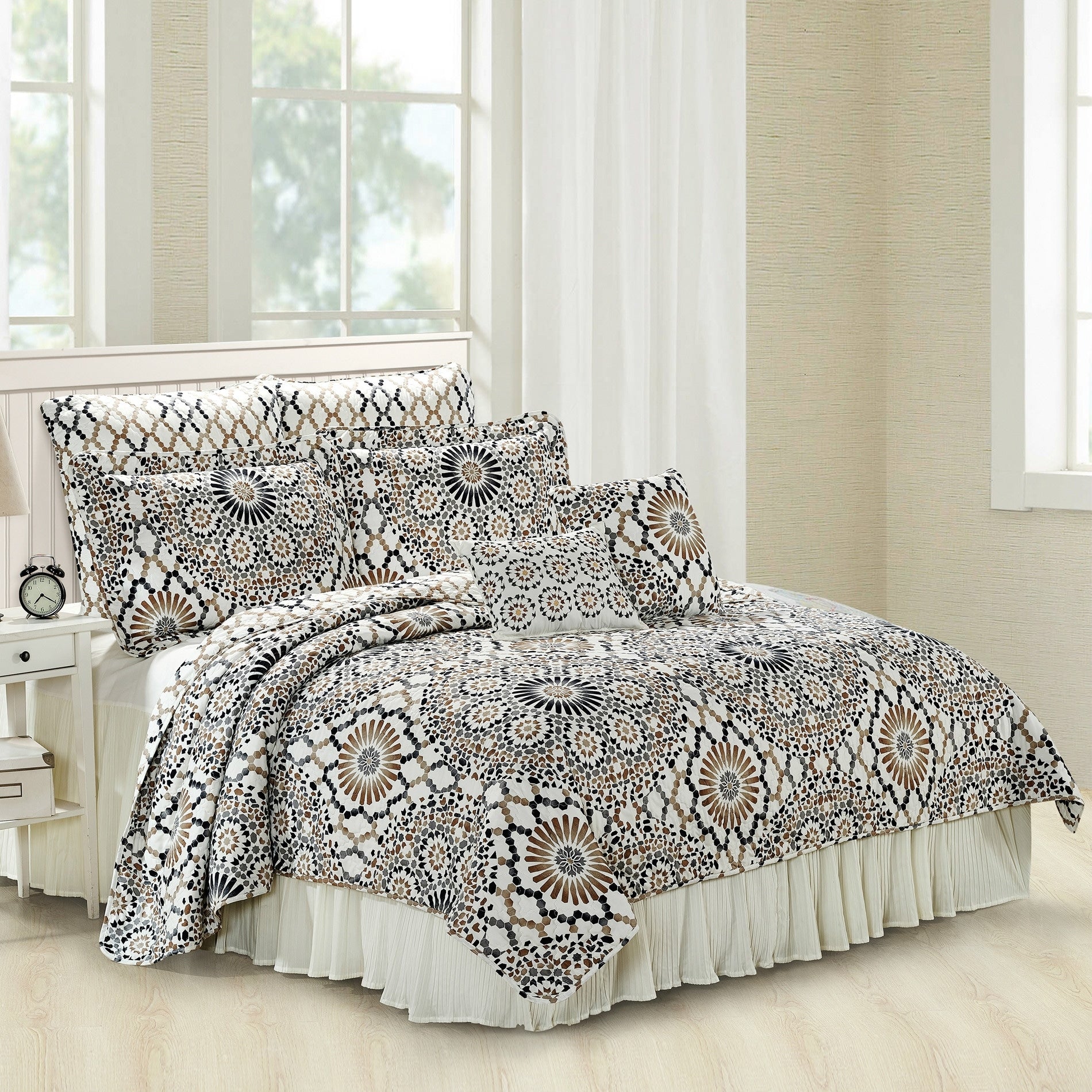Serenta Tradewinds Printed Microfiber 7 Piece Quilt Set