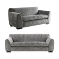 Sero 2Pc Sofa And Loveseat Set Bench Style Seat Dark Gray Velvet