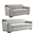 Sero 2Pc Sofa And Loveseat Set Bench Style Seat Light Gray Velvet
