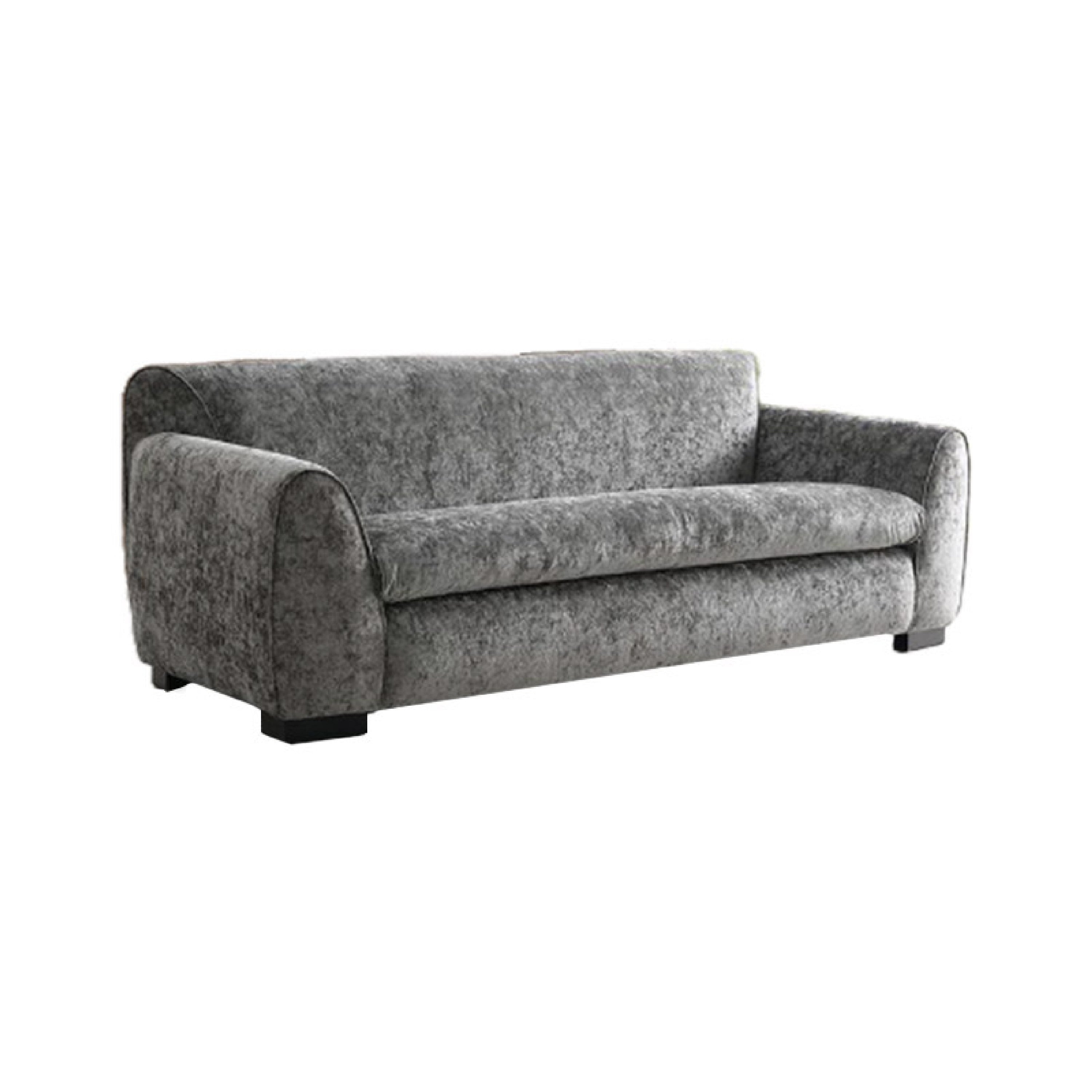 Sero Loveseat Padded Bench Seat Modern Dark Gray Velvet 69 Inch