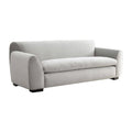 Sero Loveseat Padded Bench Seat Modern Light Gray Velvet 69 Inch