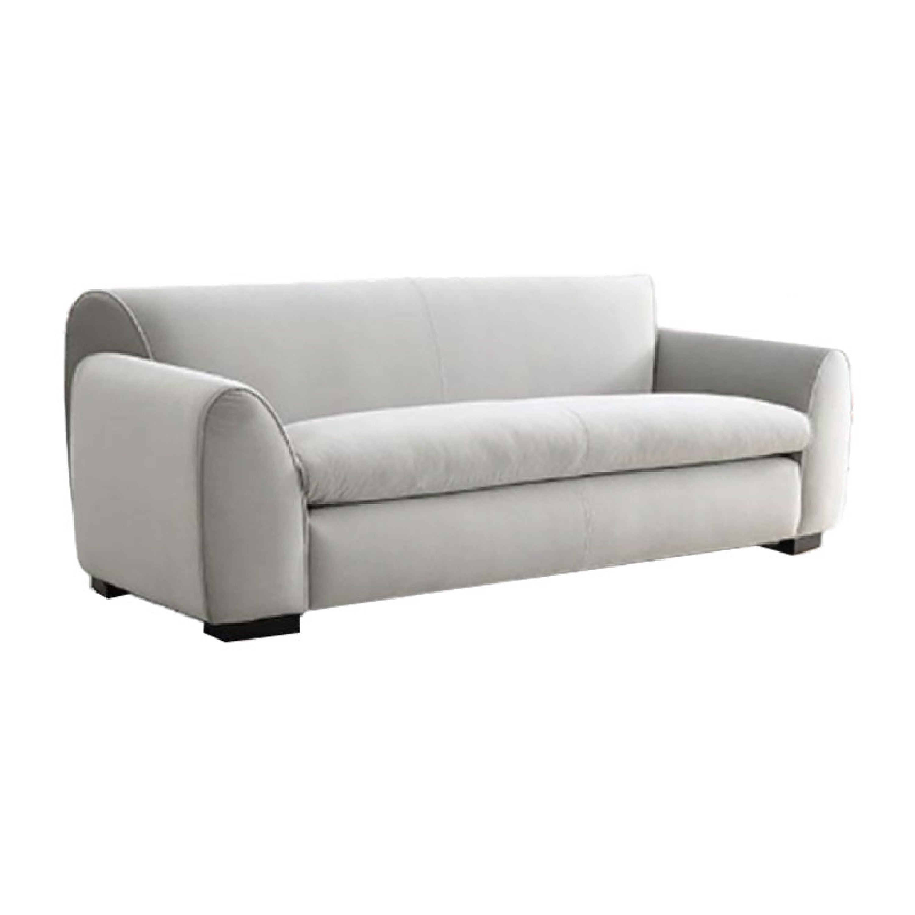 Sero Loveseat Padded Bench Seat Modern Light Gray Velvet 69 Inch
