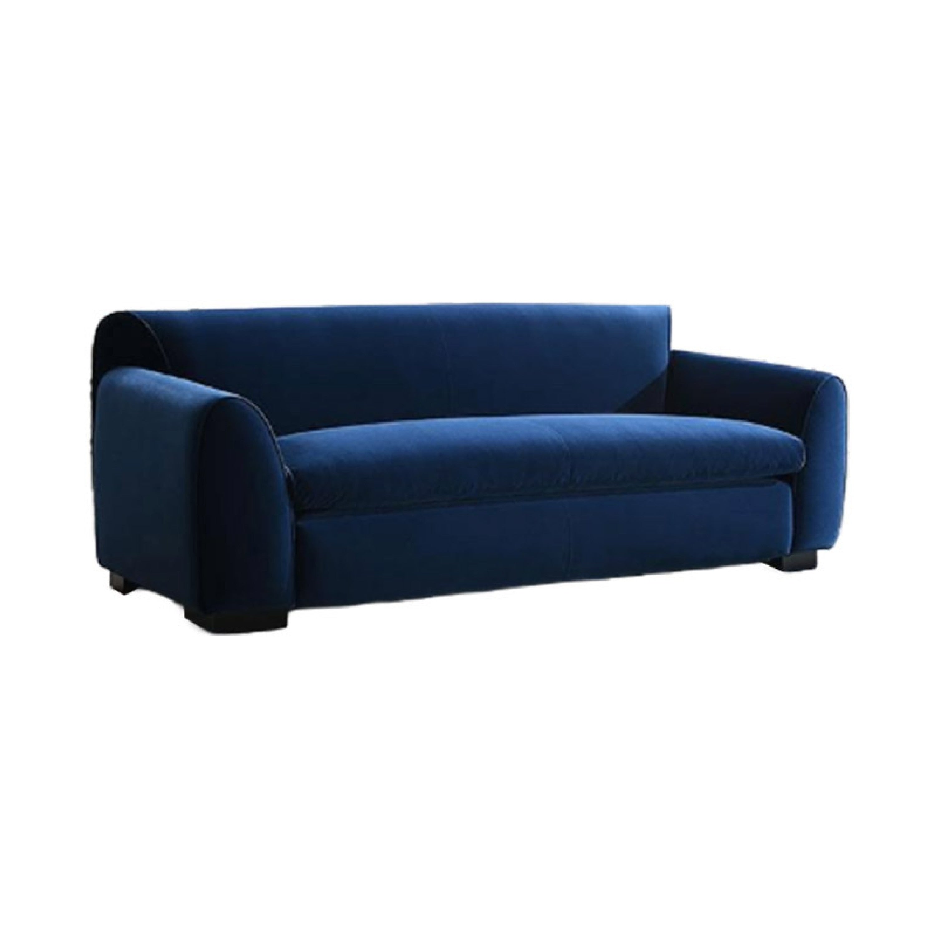 Sero Loveseat Padded Bench Seat Modern Royal Blue Velvet 69 Inch