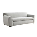 Sero Sofa Padded Bench Style Seat Modern Light Gray Velvet 89 Inch