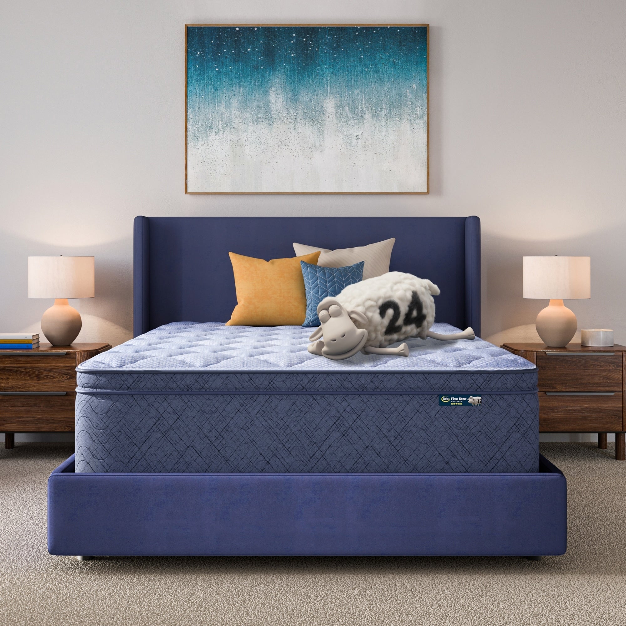 Serta Five Star Mattress Sleep To Go 16 Plush Pillow Top Mattress In A Box Light Blue