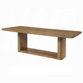 Sery Dining Table 95 Inch Rectangular Top Dual Pedestal Base Brown