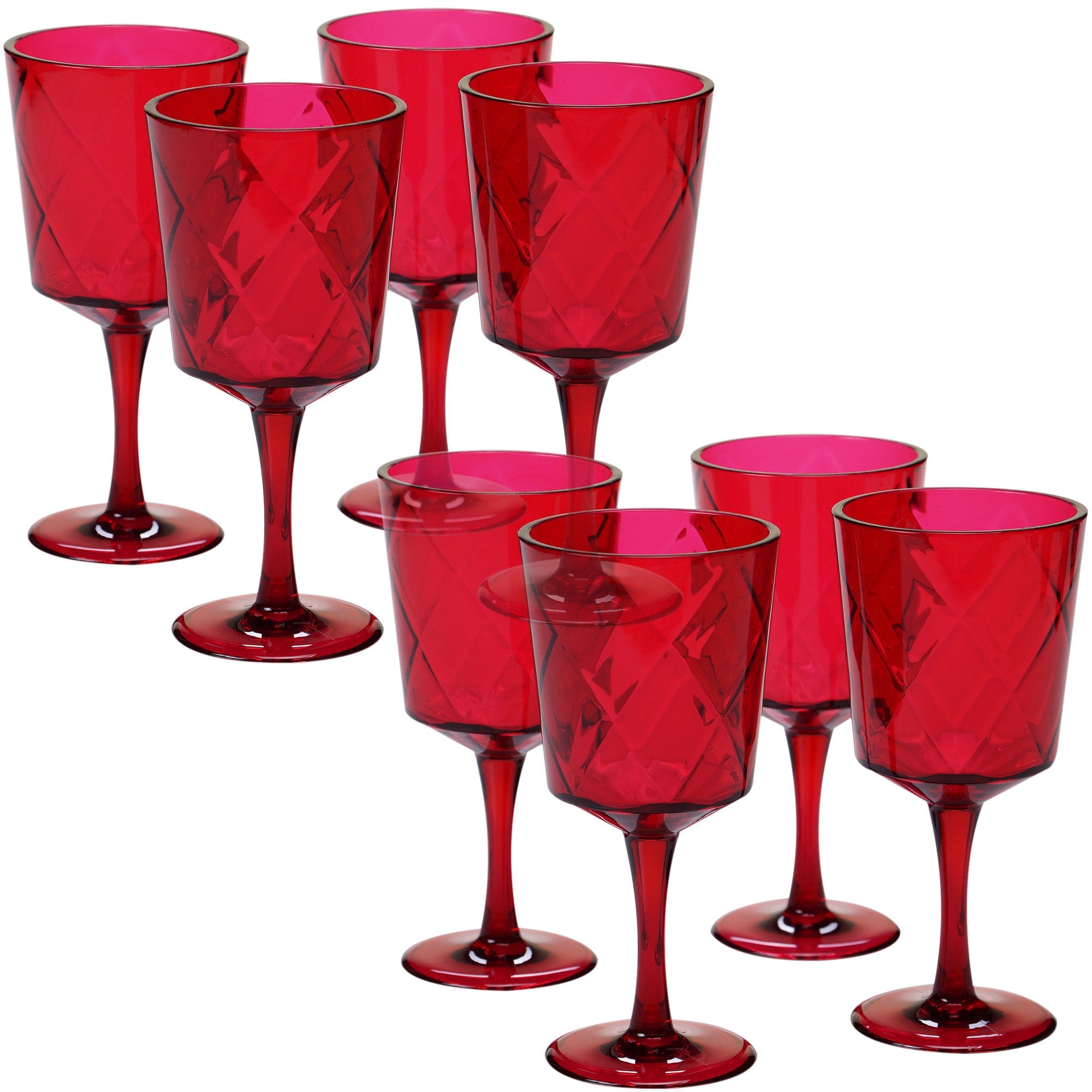 Certified International Ruby Acrylic 13 Ounce All Purpose Goblets Pack Of 8