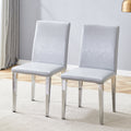 Set Of 2 Pu Dining Chairs Simple Versatile Comfortably Paired