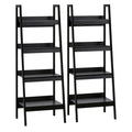 Set Of 2 Flower Plant Stand 4 Tier Ladder Shelf Bookcase Multi Use Display Rack Storage Shelving Unit Display Stand