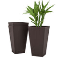 Set Of 3 Tall Plant Stand Outdoor Indoor Flower Pot Set For Front Door Entryway Patio And Deck