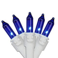 Set Of 100 Blue Mini Christmas Lights 2.5 Spacing White Wire