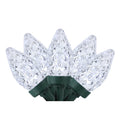 Set Of 100 Pure White Faceted Led C7 Christmas Lights Green Wire