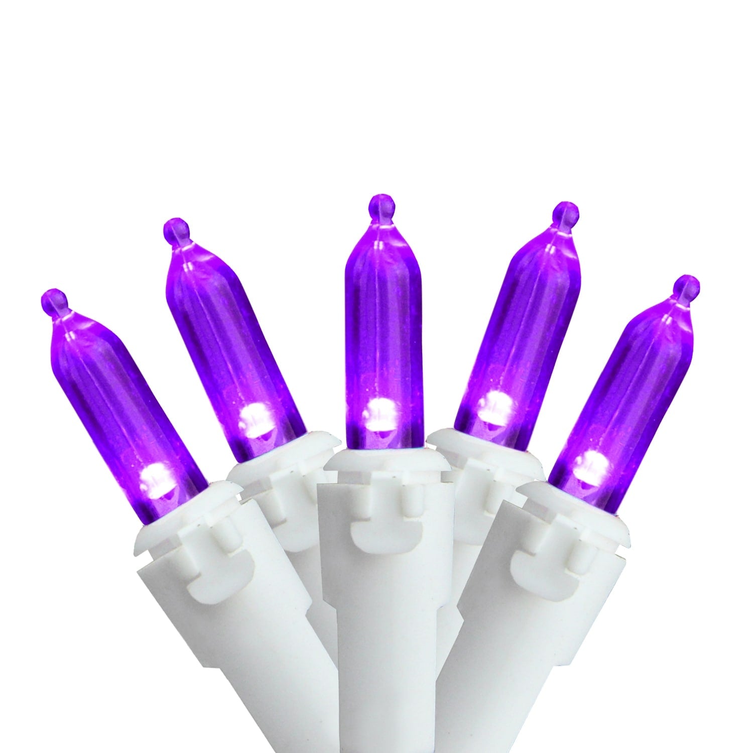 Set Of 100 Purple Led Mini Christmas Lights 4 Spacing White Wire