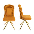 Set Of 2 Accent Chair Dining Chair Velvet Side Chair Reception Chair Orange Dressing Chair Padded Chair