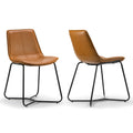 Amery Vintage Cappuccino Faux Leather Iron Frame Dining Chair Set Of 2