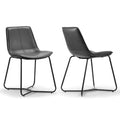 Amery Grey Faux Leather And Iron Dining Chair Set Of 2