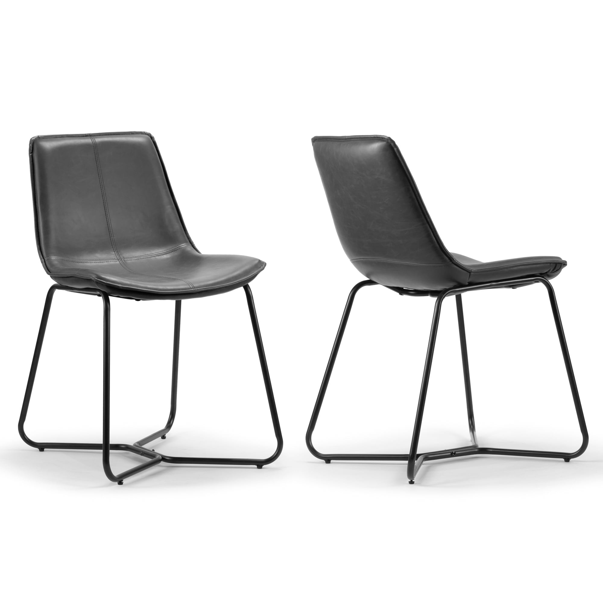 Amery Grey Faux Leather And Iron Dining Chair Set Of 2