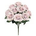 Set Of 2 Queen Rose Flower Stems Bush Bouquet 17.75In