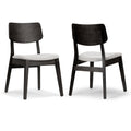 Set Of 2 Astin Black Wood Chair With Light Grey Fabric Seat