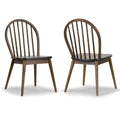 Set Of 2 Astra Dark Brown Solid Wood Chair With Windsor Back