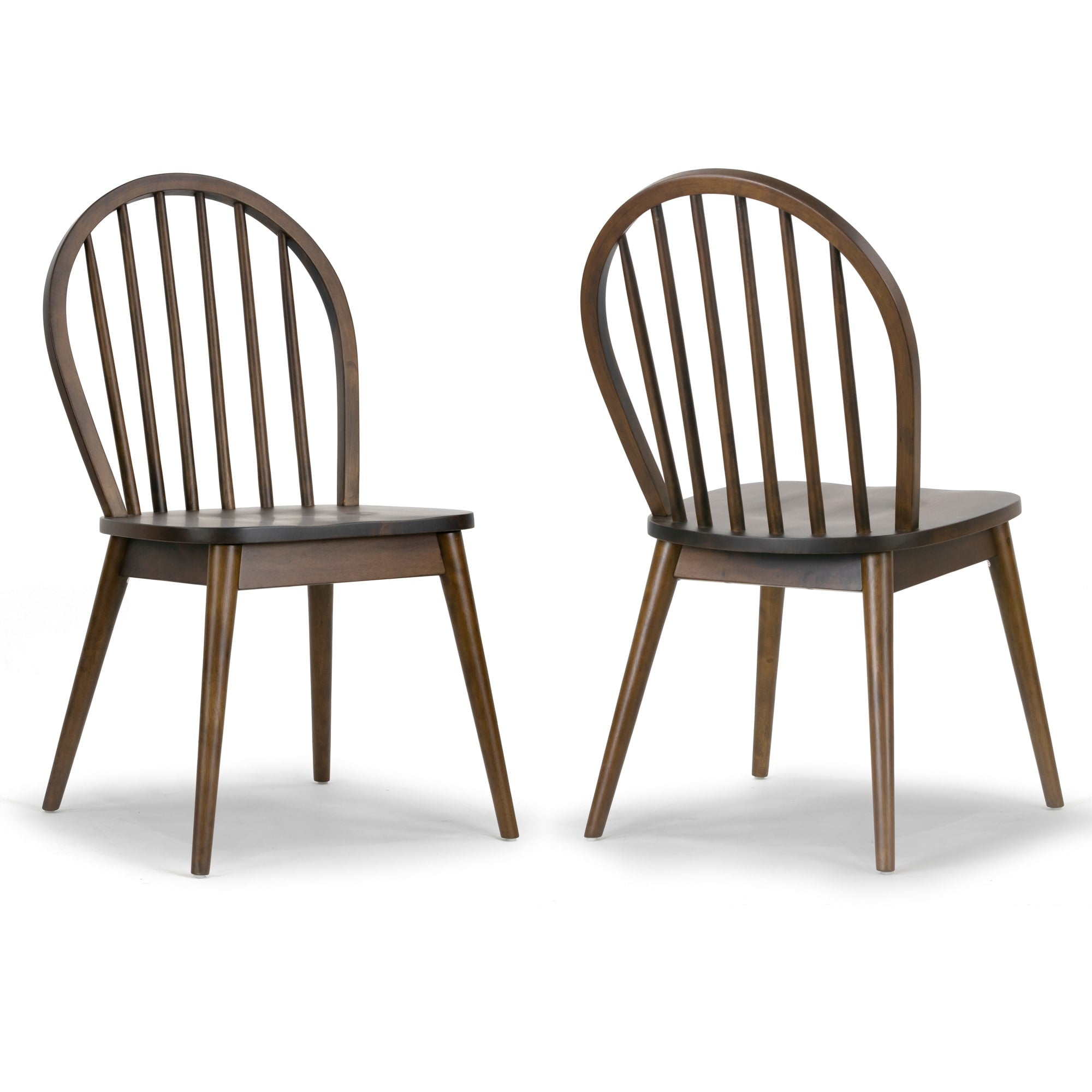 Set Of 2 Astra Dark Brown Solid Wood Chair With Windsor Back