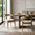 Set Of 2 Atlas Retro Modern Washed Wood Chair With Curved Back