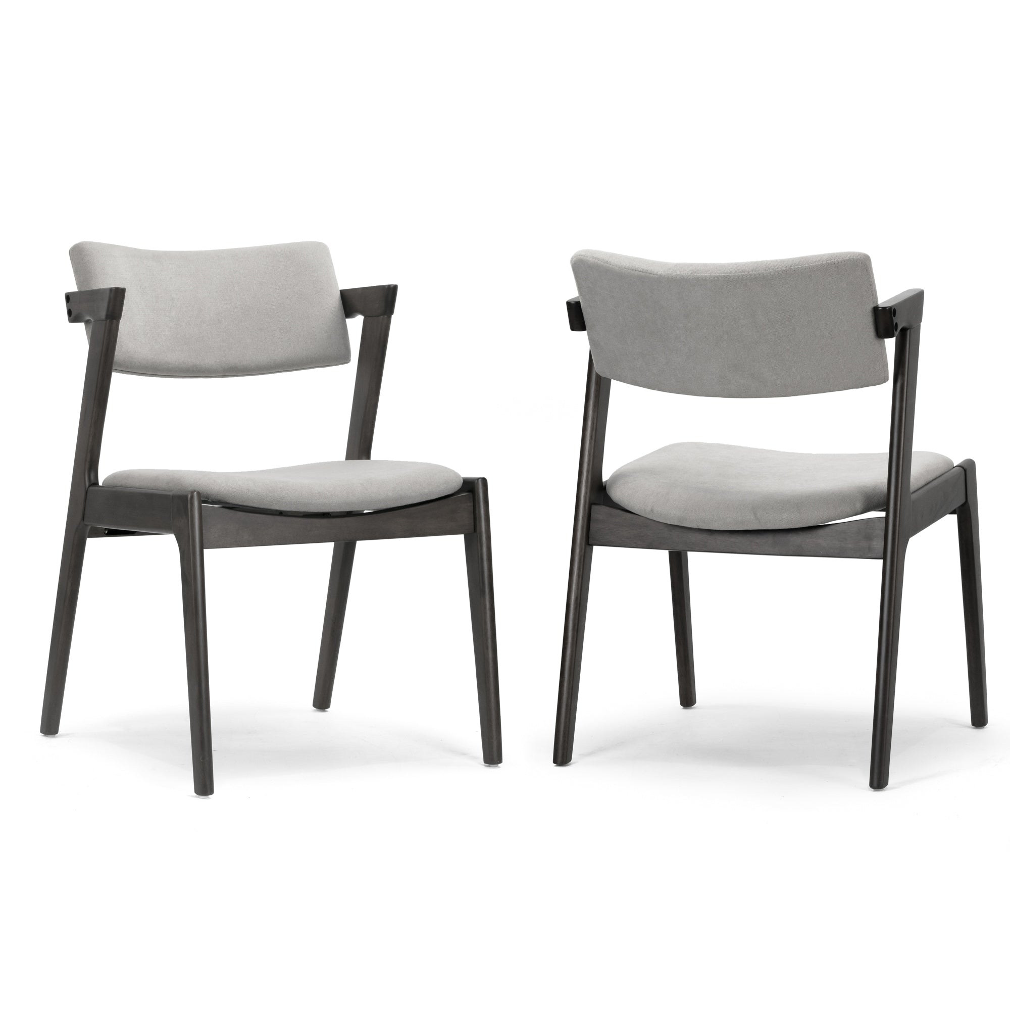 Set Of 2 Auden Retro Modern Black Wood Wing Chair
