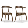 Set Of 2 Audra Retro Modern Dark Brown Wood Round Chair