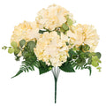 Set Of 2 Champagne Artificial Hydrangea Flower Stem Bush Bouquet 19In 19 L X 12 W X 12 Dp