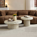 Set Of 2 Coffee Table Sofa Table Side Table For Living Room Beige Center Table Accent Table Dining Table