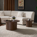 Set Of 2 Coffee Table Walnut Round Center Table Tea Table Side Table Sofa Table Accent Table For Living Room