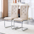 Set Of 2 Dining Chair Side Chair Kitchen Chair Leisure Chair Beige Lounge Chair Office Chair Armless Chair