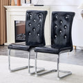 Set Of 2 Dining Chair Side Chair Kitchen Chair Leisure Chair Black Lounge Chair Office Chair Armless Chair