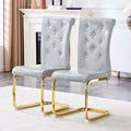 Set Of 2 Dining Chair Side Chair Kitchen Chair Leisure Chair Lounge Chair Gray Gold Office Chair Armless Chair