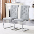 Set Of 2 Dining Chair Side Chair Kitchen Chair Leisure Chair Lounge Chair Office Chair Armless Chair With Metal Legs