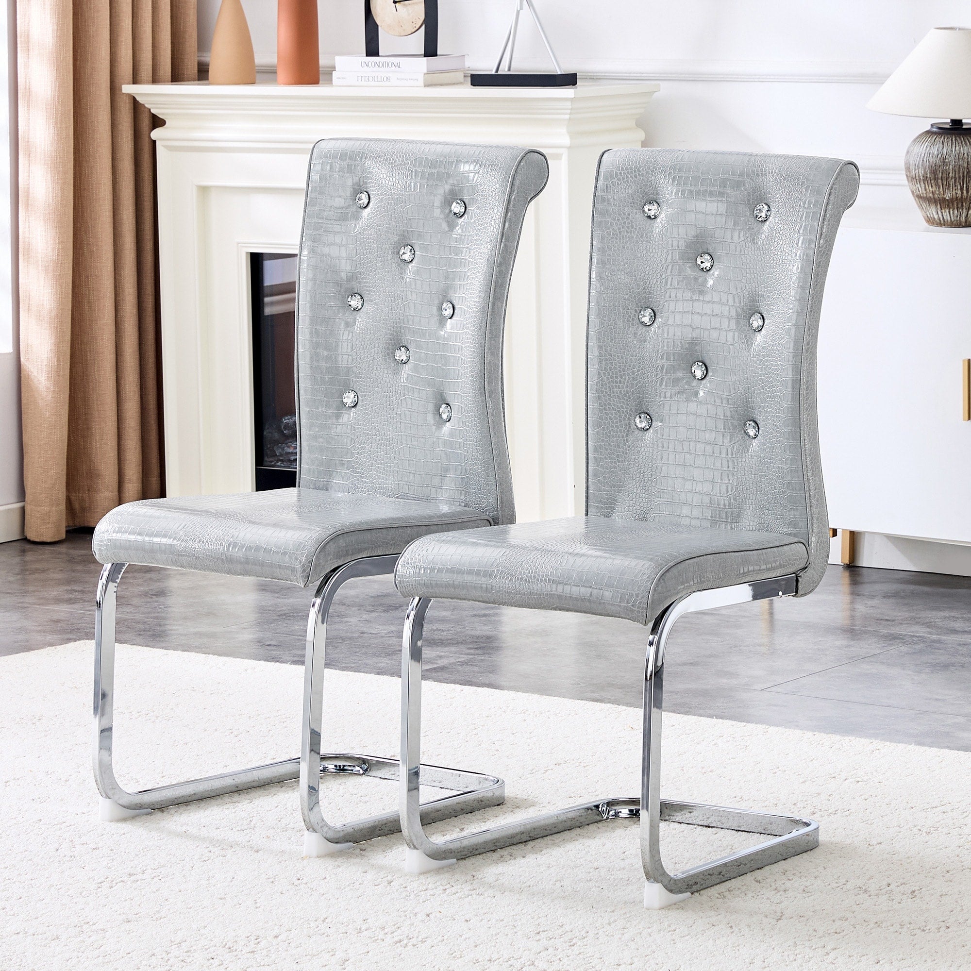 Set Of 2 Dining Chair Side Chair Kitchen Chair Leisure Chair Lounge Chair Office Chair Armless Chair With Metal Legs