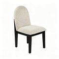 Set Of 2 Fabric Upholstered Dining Chairs Modern Black Wood Frame Soft Seat With Ergonomic Support