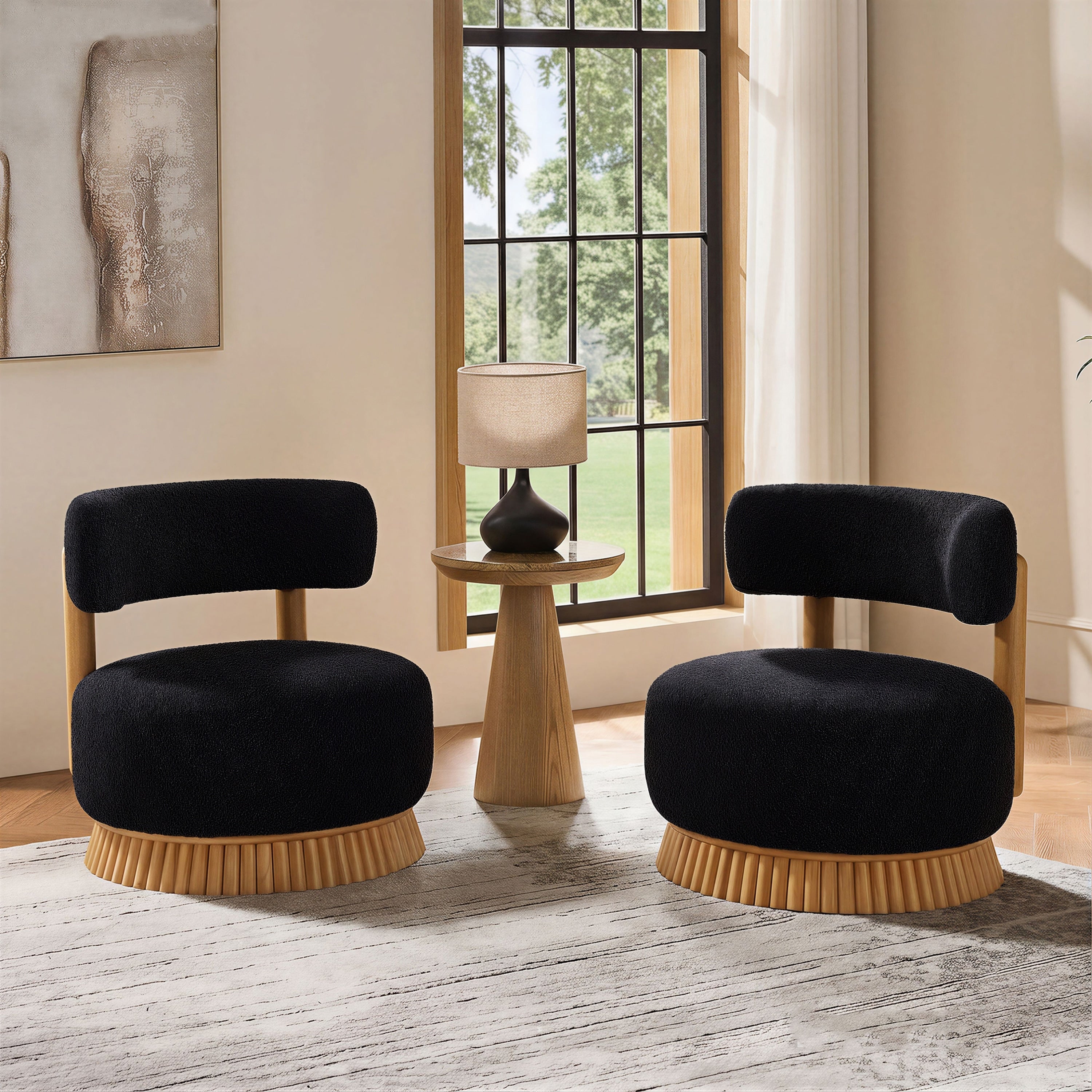 Set Of 2 Farmhouse Armless Chair Side Chair With Wood Frame Black Upholstered Chair Reading Chair Vanity Chair