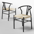 Set Of 2 Handwoven Boho Dining Chairs