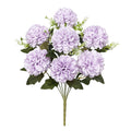 Set Of 2 Lavender Artificial Ball Mum Pom Pom Flower Stem Bush Bouquet 16In 16 L X 9 W X 9 Dp