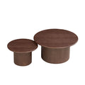Set Of 2 Mdf Round Coffee Table For Living Room Apartment Leisure Area