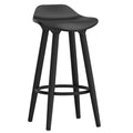 Set Of 2 Mid Century Abs Plastic And Wood Backless 26 Counter Stool